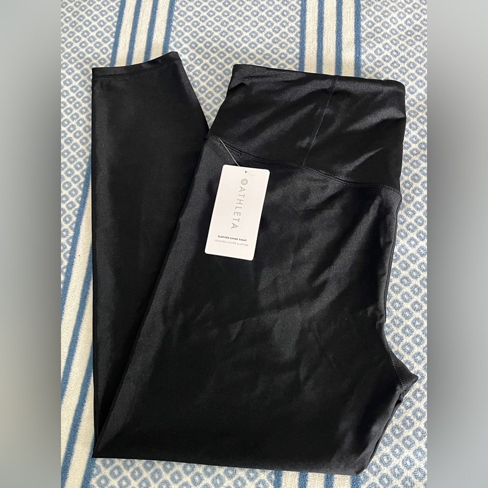 Athleta Elation Shine Black High-Waisted Leggings